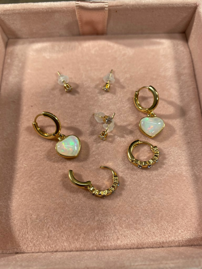 14k Altın Kaplama Kalpli çelik küpe