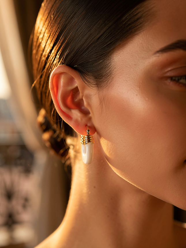 Gold Beyaz Çelik Küpe