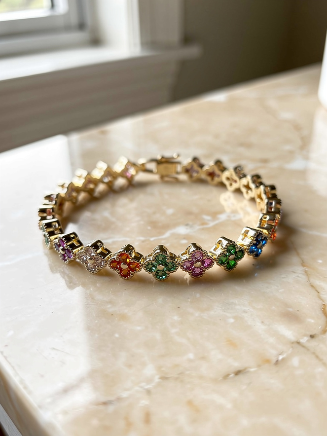 7 Renkli Xuping 14K Altın Kaplama Çelik Bileklik