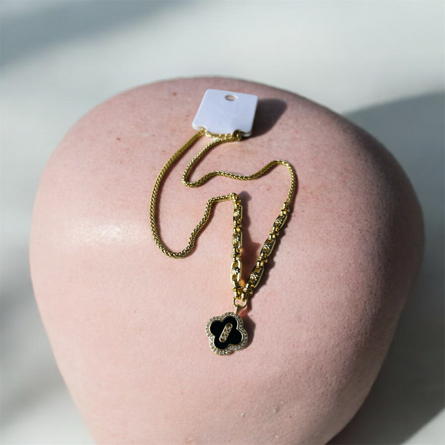 14K Yonca Çelik Kolye